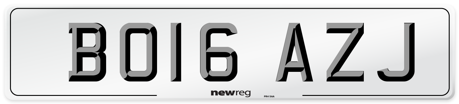 BO16 AZJ Number Plate from New Reg